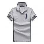 polo ralph lauren t-shirt en coton et stretch slim fit blue pony gray